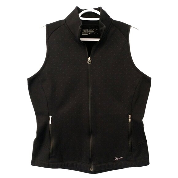 Nike Golf Vest Women's Tour Performance Therma-Fit Black Reflective Zip - Large - Picture 1 of 11